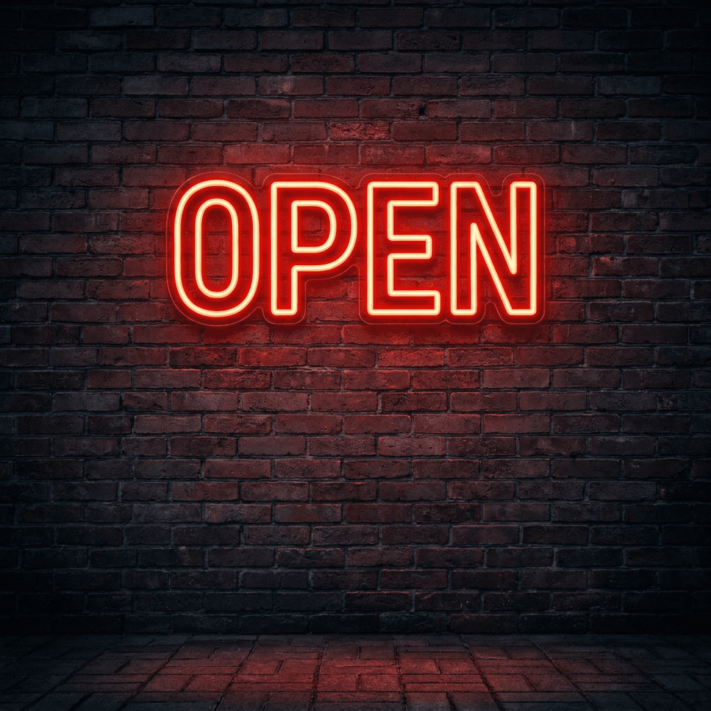Неоновая вывеска «OPEN»